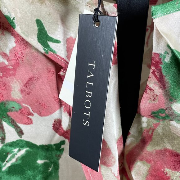 NEW Talbots Shirt Womens 6 pink green floral blouse preppy classic casual - Picture 5 of 10